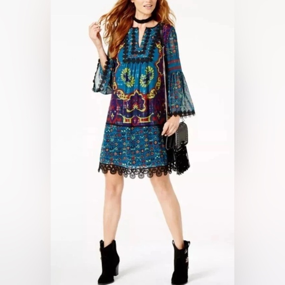 Anna Sui x INC long sleeve dress, size large - threedaughtersproperties.com